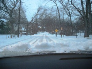 Snowy view on East Lake Drive, Winter 2011